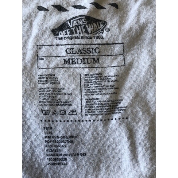 Vans off the wall Mens Tee Shirt Skater Graphic White Medium - Picture 4 of 9